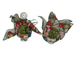 FAZZOLETTO MAIOLICHE CON CLIP HOLDER PIANTINE FICHIDINDIA 2 ASS.
