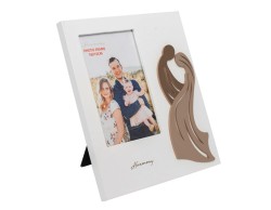 BOMBONIERA MATRIMONIO HARMONY cornice legno con coppia bicolore