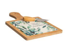 Bomboniera Matrimonio harmony Tagliere con Manico in Legno e Piastra in Porcellana