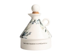 Bomboniera Matrimonio Harmony oliera grande Trullo in porcellana con decalco ulivo