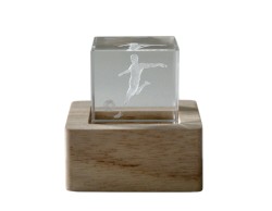 Bomboniera Lampada Cubo LED Crystall Calciatore