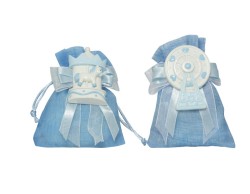 Sacchetto harmony Nascita e Battesimo magnete giostra-ruota luna park celeste resina assortito in 2 modelli