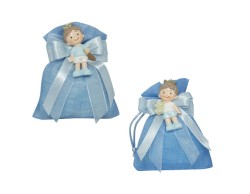 Sacchetto harmony Nascita e Battesimo magnete principino resina assortito in 2 modelli