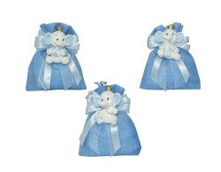 Sacchetto harmony Nascita e Battesimo  Magnete elefante resina boy con corona assortito in 3 modelli