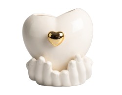 Bomboniera Matrimonio Harmony Candela Profumata "Mani Orizzontali" con Cuore Dorato