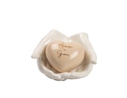 Bomboniera Matrimonio harmony MANI PORCELLANA CON CUORE TORTORA CON 2 FRASI ASSORTITI CON BOX E SACCHETTO su Bomboniere Dolci Emozioni