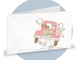 bigliettini sposi macchina