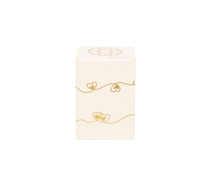 BOMBONIERA MATRIMONIO HARMONY PORTA CANDELA PICCOLO ORO CON CUORE BIANCO su Bomboniere Dolci Emozioni