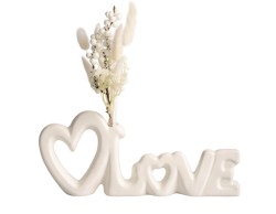 Bomboniera Matrimonio Harmony Profumatore "Love" con Pampas in Porcellana