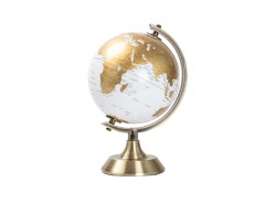 Bomboniera Matrimonio harmony MAPPAMONDO AVORIO CON STAND METALLO GOLD G.BOX E SACCHETTO