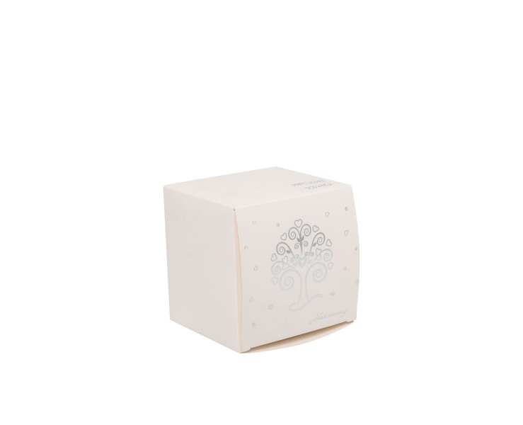 BOMBONIERA MATRIMONIO HARMONY PORTA TOVAGLIOLI CUORE PORC. BIANCA CON ALBERO DELLA VITA PLATINO su Bomboniere Dolci Emozioni