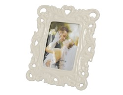 BOMBONIERA MATRIMONIO HARMONY PORTA FOTO GRANDE PORC. TRAFORATO CON CUORI