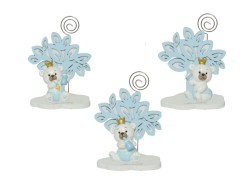 Bomboniera Harmony nascita e battesimo albero della vita celeste resina boy con corona assortito in 3 modelli