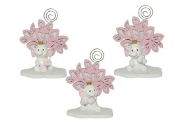 Bomboniera Harmony nascita e battesimo albero della vita rosa con elefante resina girl con corona assortito in 3 modelli