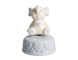 Bomboniera Harmony Battesimo Carillon Elefantino in Porcellana Color azzurro