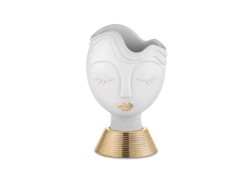 Vaso e Soprammobile testa donna media bianco