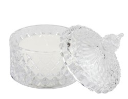 BOMBONIERA MATRIMONIO HARMONY SCATOLA VETRO DIAMANTATO PICCOLA CO  CANDELA PROFUMATA