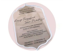 Partecipazione di nozze  in plexiglass trasparente rettangolare tema limoni