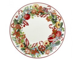 Piatto Rotondo in Porcellana Natalizia 30 cm - Eleganza e Stile Festivo