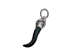 Ciondolo Corno dea bendata smaltato nero