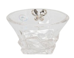 BOMBONIERA MATRIMONIO HARMONY COPPA VETRO CON APPL. FARFALLA CRISTALLO