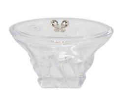 BOMBONIERA MATRIMONIO HARMONY COPPA VETRO CON APPLCAZIONE FARFALLA CRISTALLO