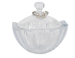 BOMBONIERA MATRIMONIO HARMONY SCATOLA OTTAGONALE VETRO CON APPL. FARFALLA CRISTALLO