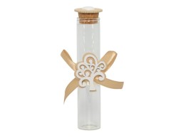 Fialetta prima comunione cresima harmony con albero della vita legno bianco e tortora