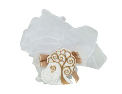 Sacchetto Cresima harmony icona cresima resina bianco con oro