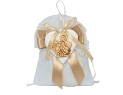 Sacchetto Cresima harmony TIPO LINO BIANCO CON GESSETTO CUORE CRESIMA