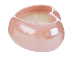 Bomboniera le stelle Candela in Cera di Soia Cuore in Porcellana Rosa