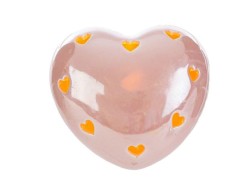 Bomboniera le stelle Cuore LED in Porcellana rosa