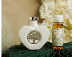 Bomboniera Matrimonio Claraluna 2026 Oliera Cuore Albero della Vita Silver con olio