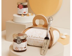 Bomboniera Claraluna con Marmellata Fragola, Crema Nocciola e Coltellino