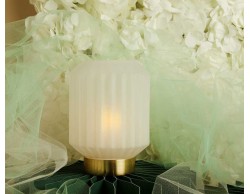 Bomboniera Matrimonio Claraluna 2026 Lampada LED Plissettata Bianca Elegante Luce Decorativa