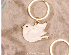 Portachiavi colomba/comunione oro piccola