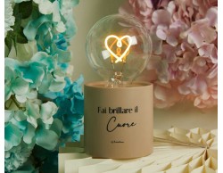Bomboniera Claraluna 2026 Lampada LED Tortora con Luce a Cuore