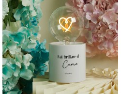 Bomboniera Claraluna 2026 Lampada LED Bianca con Luce a Cuore