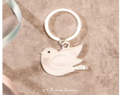 Portachiavi colomba/comunione silver  piccola