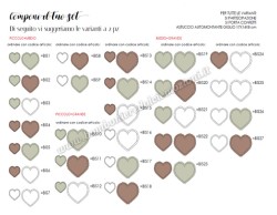 Bomboniera Matrimonio Claraluna bis piattini cuore marrone grande e bianco piccolo su Bomboniere Dolci Emozioni