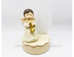 Bomboniera Prima Comunione Mariella Martini carillon luna angioletto con trombetta