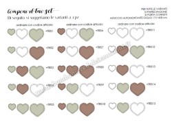 Bomboniera Matrimonio Claraluna bis piattini  cuore bianco medio e verde grande su Bomboniere Dolci Emozioni