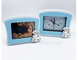 Bomboniera Nascita e Battesimo Mariella Martini set portafoto e orologio cane azzurro