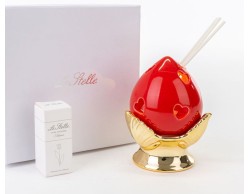 Bomboniera Matrimonio Le Stelle Profumatore pomo porcellana rosso e oro