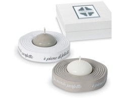 Bomboniera Solidale Portacandela Rubino assortito 2 pezzi Quadrifoglio per Fondazione ABIO