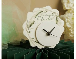 Bomboniera Matrimonio Claraluna 2026 Orologio Ulivo Claraluna Elegante con Frase Tu Chiamala Felicità