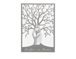 QUADRO ALBERO LOVE FAMIGLIA STILIZZATO GRIGIO