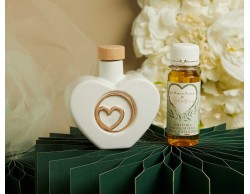 Bomboniera Matrimonio Claraluna 2026 Oliera Cuore con Cuore Oro Rosa con olio