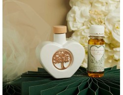 Bomboniera Matrimonio Claraluna 2026 Oliera Cuore con Albero della Vita Oro Rosa con olio