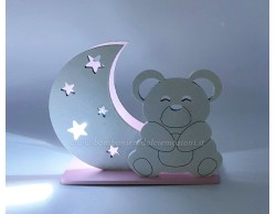 Bomboniera Prima Comunione Mariella Martini orsetto luna rosa con led su Bomboniere Dolci Emozioni